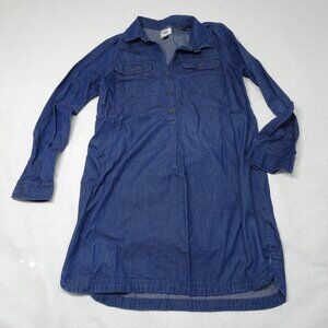 Old Navy Size M Blue Denim Chambray Long Sleeves Shirt Dress